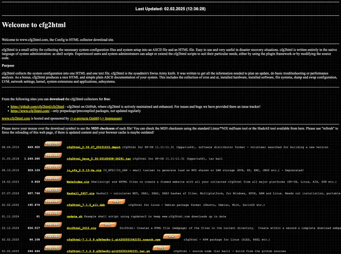 screenshot of Cfg2html