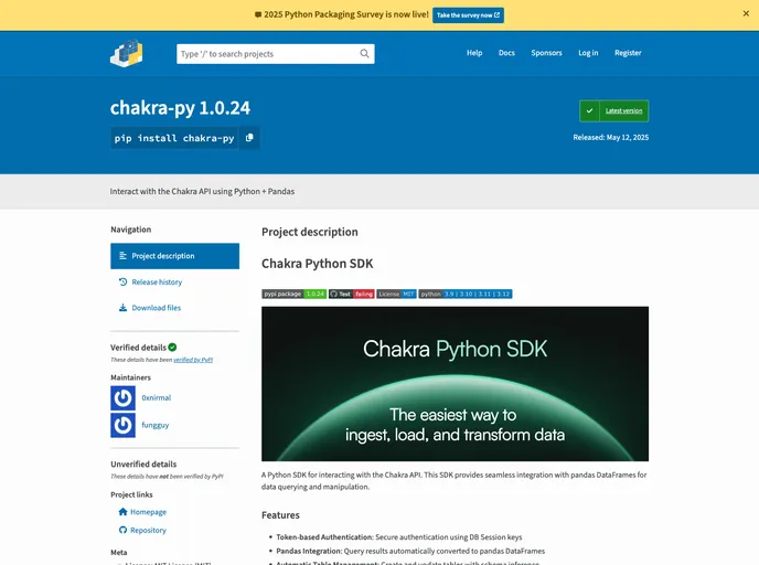 screenshot of Python Sdk