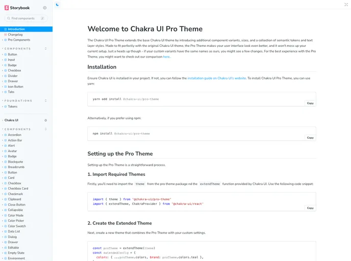 screenshot of Pro Theme