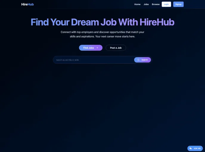 screenshot of Hire Hub