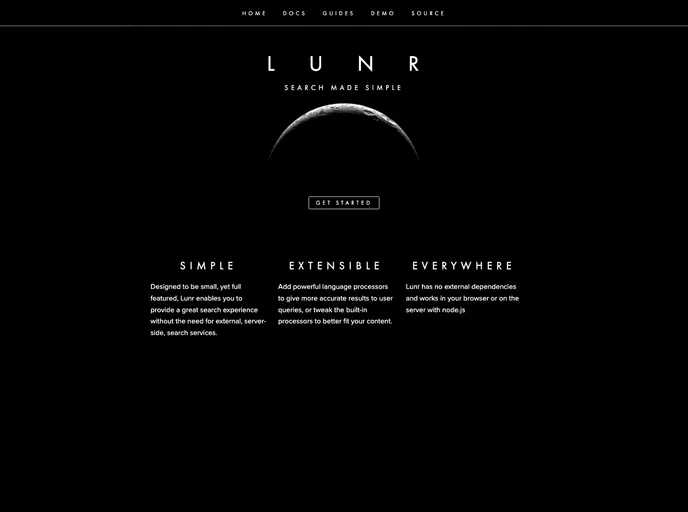 screenshot of Ember Cli Lunr