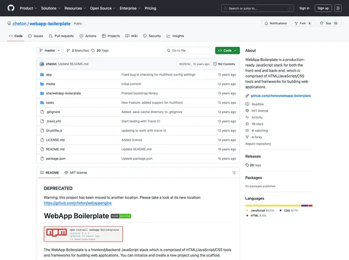 screenshot of Webapp Boilerplate