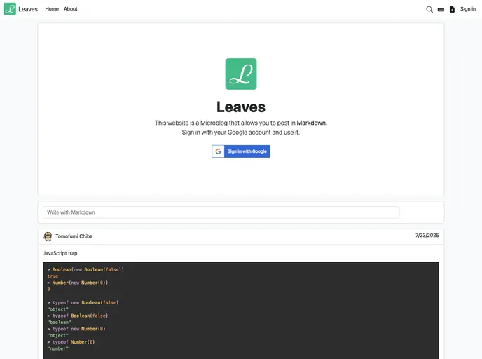 screenshot of Leaves