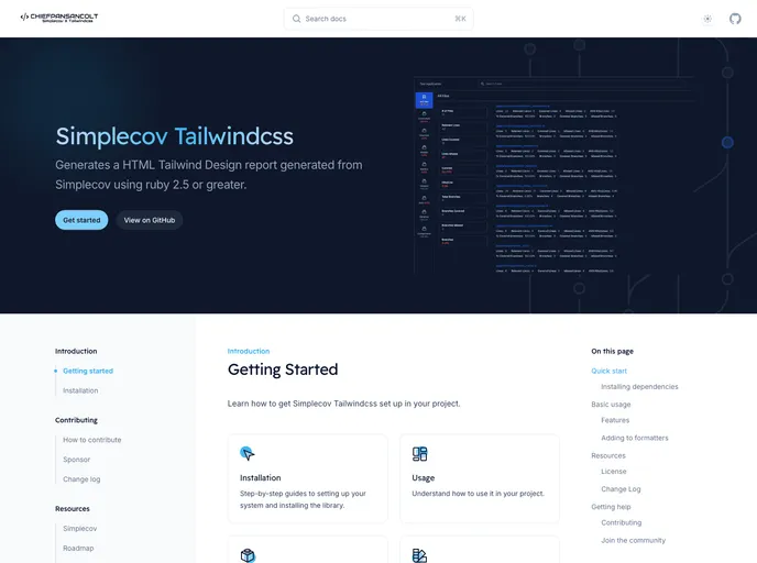 screenshot of Simplecov Tailwindcss