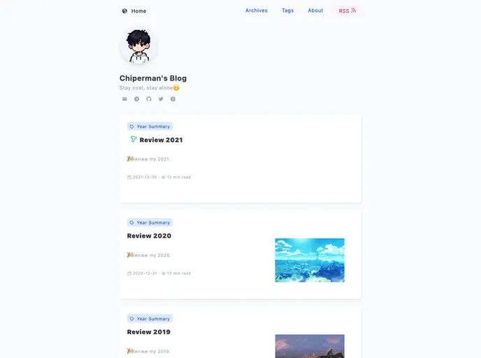 screenshot of Gridea Theme Porky