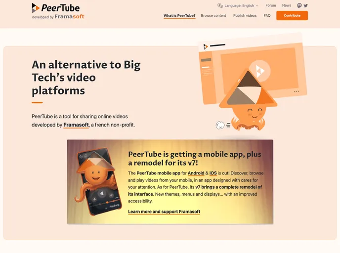 screenshot of PeerTube