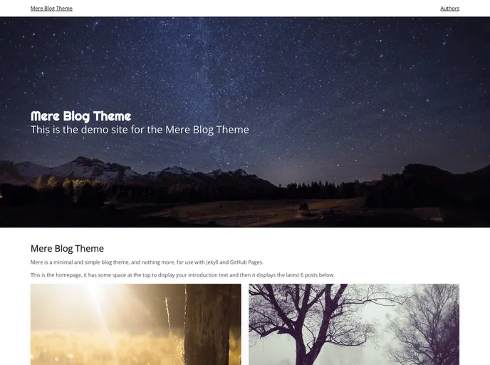 screenshot of Mere Blog Theme