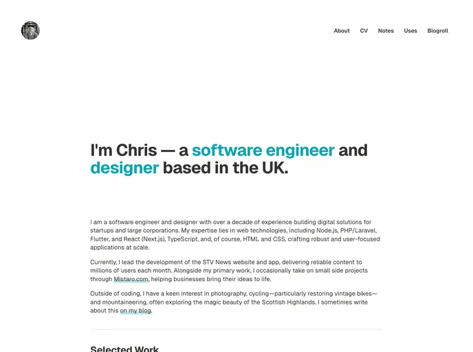 screenshot of Chrissy.dev