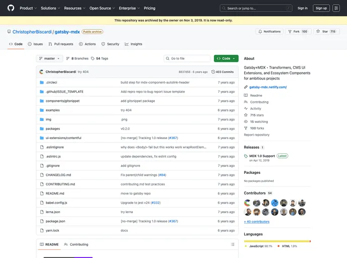 screenshot of Gatsby Plugin Mdx