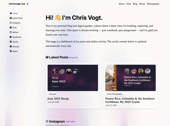 screenshot of Gatsby Theme Chronogrove