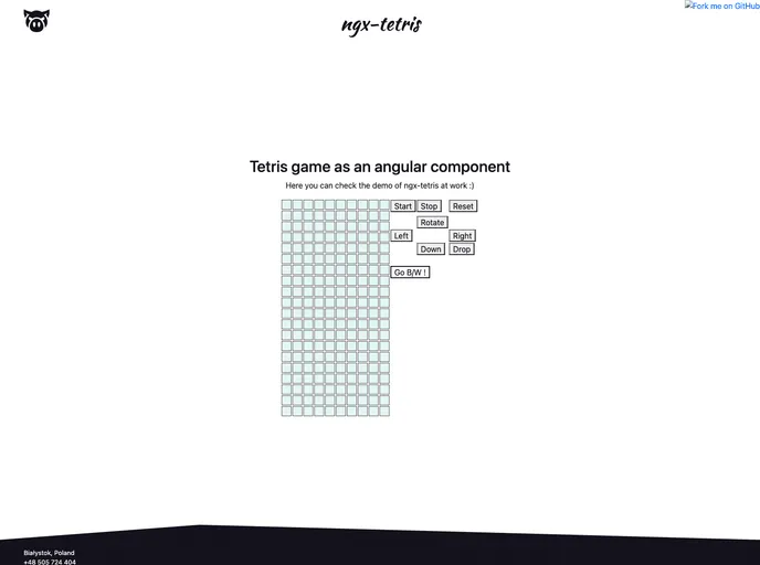 screenshot of Ngx Tetris