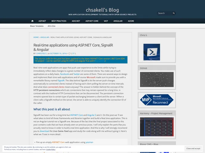 screenshot of Aspnet Core Signalr Angular