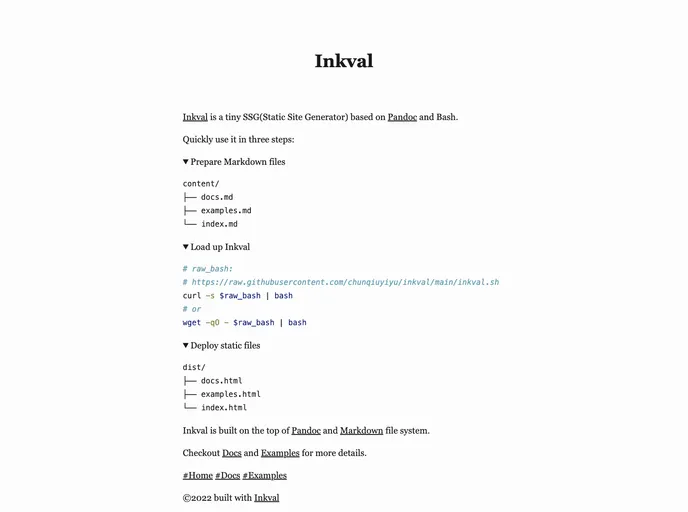 screenshot of Inkval