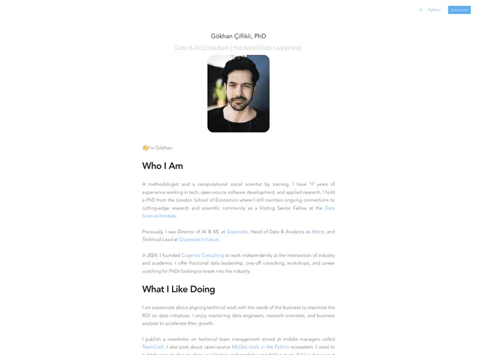 screenshot of Website