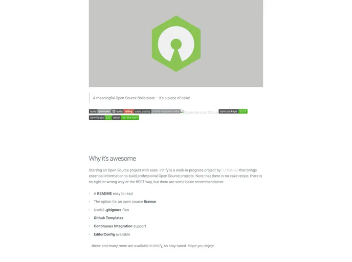 screenshot of Initify