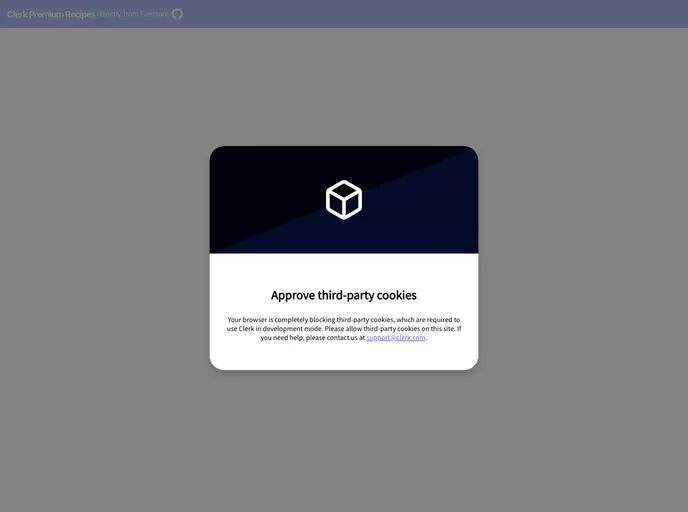 Clerk Firebase Starter screenshot
