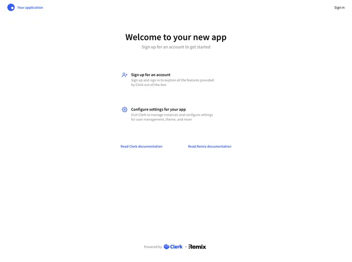 screenshot of Remix Auth Starter