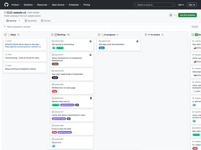 screenshot of Clic Website V2