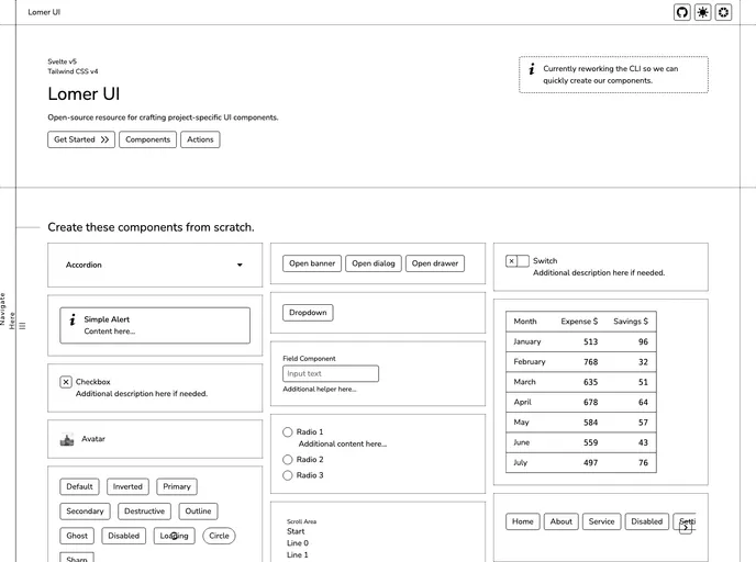 screenshot of Lomer UI