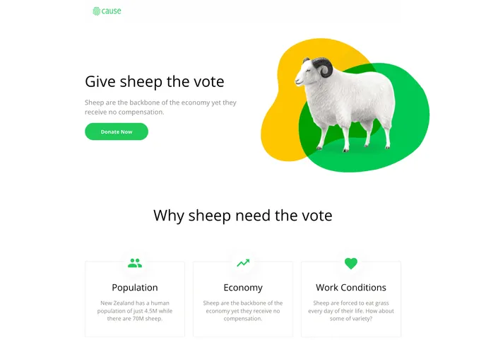 screenshot of Cause Jekyll Bookshop Template
