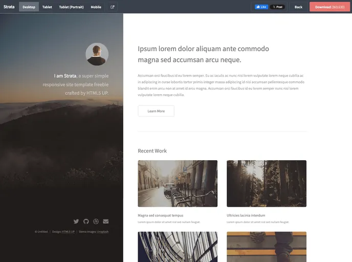 screenshot of Strata Jekyll Theme