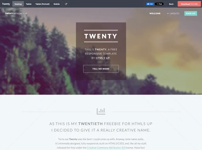 screenshot of Twenty Jekyll Theme