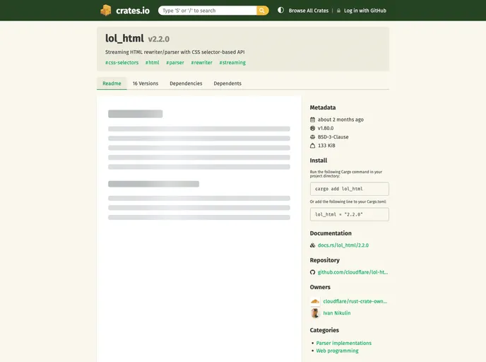 screenshot of Lol Html