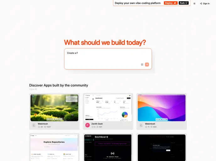 Vibesdk Templates screenshot