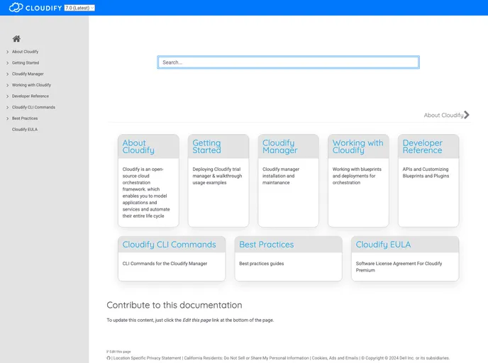 screenshot of Docs.getcloudify.org