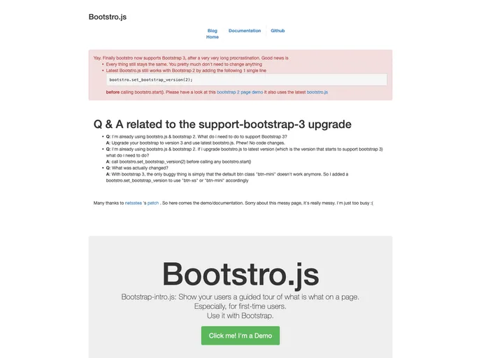 screenshot of Bootstro.js
