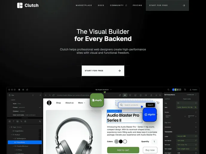 screenshot of Clutch