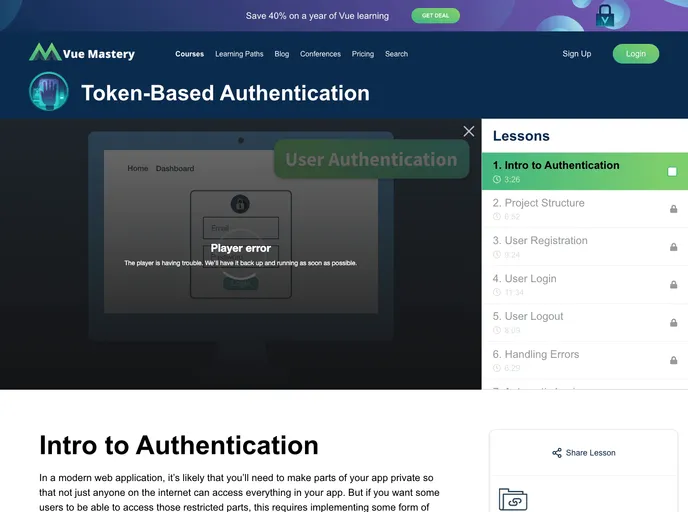 screenshot of Authentication_course