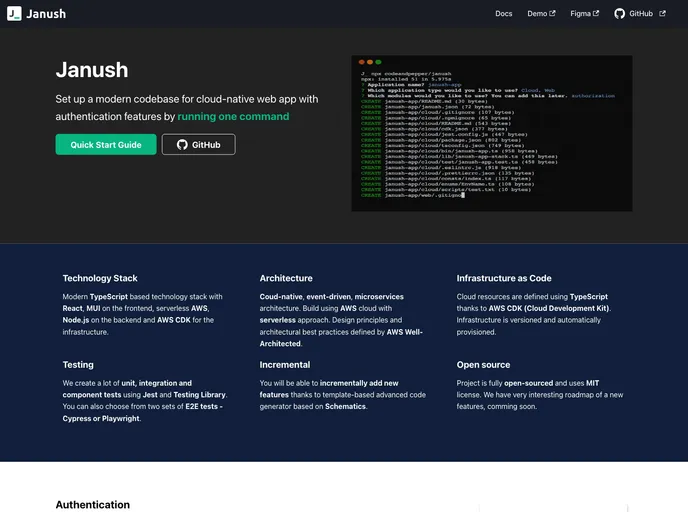 screenshot of Janush