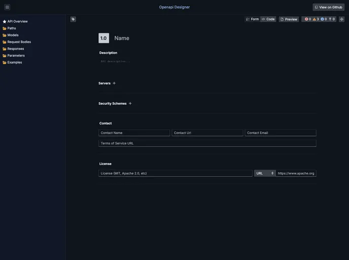 screenshot of React Openapi Designer
