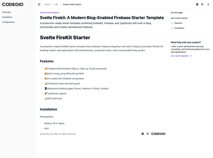 screenshot of Svelte Firekit Starter