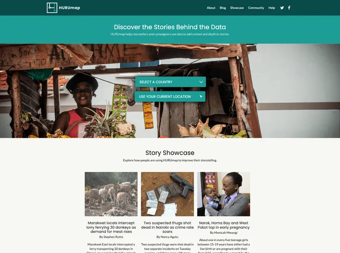 screenshot of HURUmap