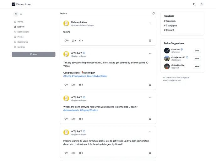 screenshot of Francium