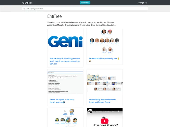 screenshot of Entitree