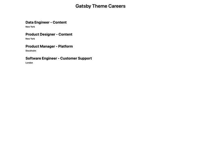screenshot of Gatsby Theme Careers