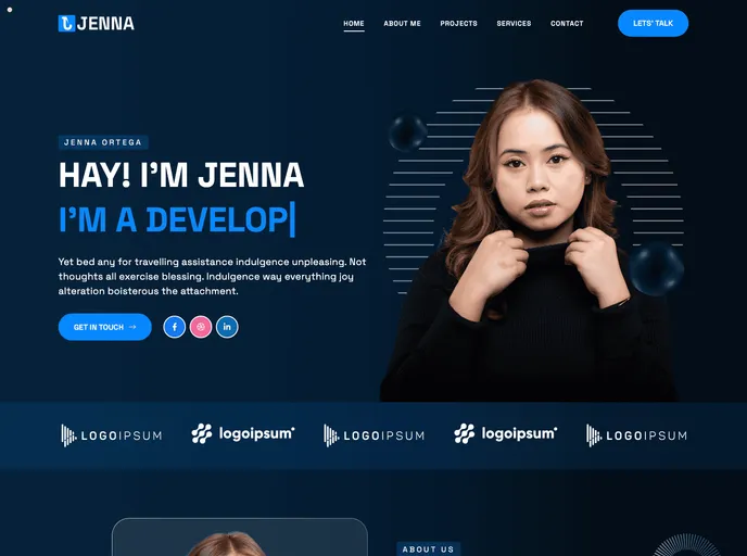 Jenna Personal Portfolio ReactJs Template screenshot