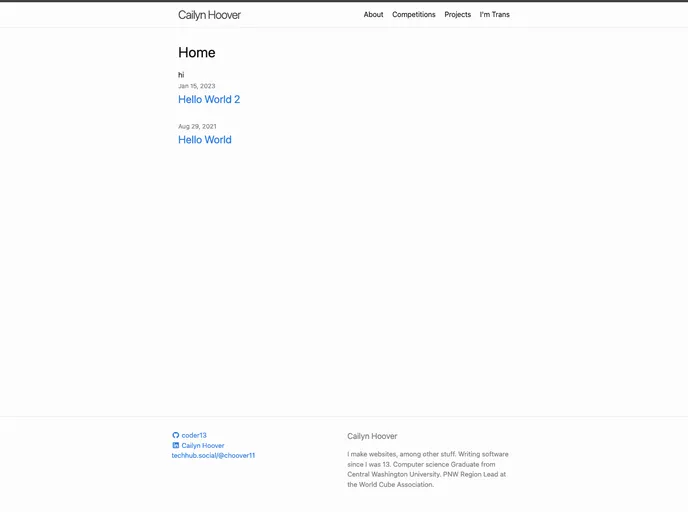 screenshot of Coder13.github.io