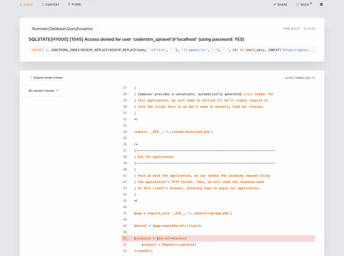 screenshot of Qaravel