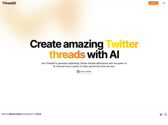 screenshot of Threadx.ai