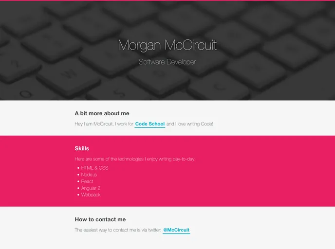 screenshot of HTMLPortfolioProject