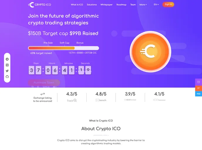 screenshot of Crypto Ico