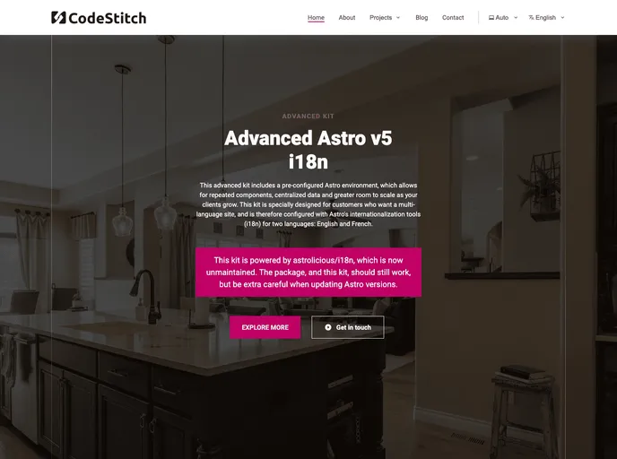 screenshot of Advanced Astro I18n