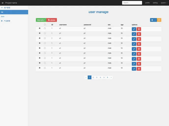 Bootstrap Admin Template screenshot