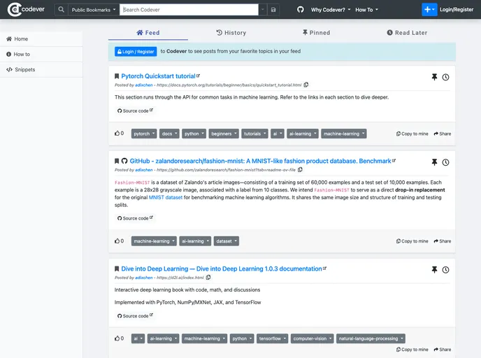 Bookmarks screenshot