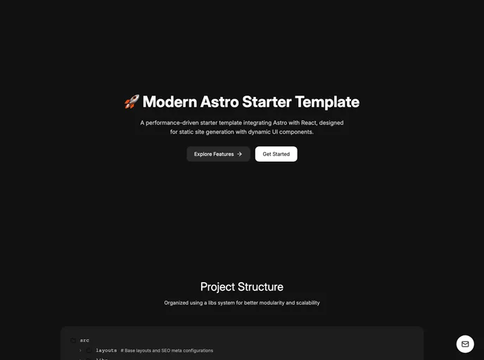 screenshot of Astro Starter