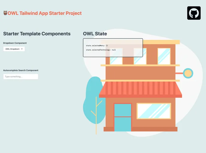 OWL JavaScript Tailwind Project Starter screenshot